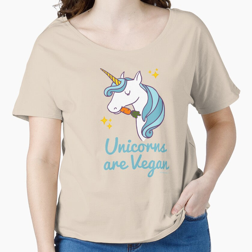 Unicorn TShirt - Unicorns are Vegan (Blue) Slim Fit by VEGANDOCK