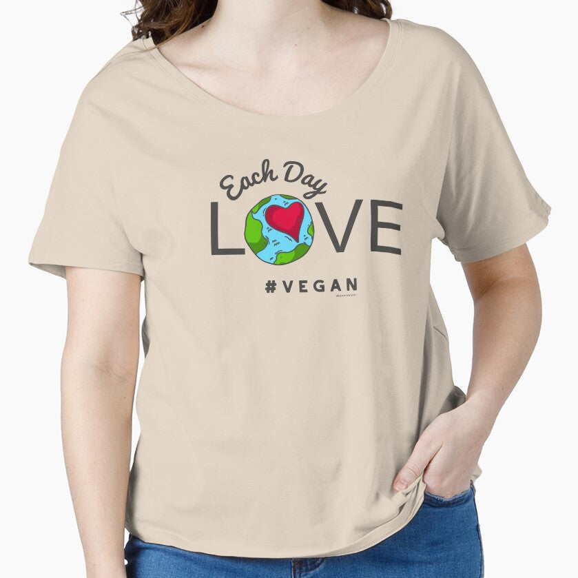 Vegan Tshirt "LOVE Each Day #vegan" (Slim Fit) by VEGANDOCK