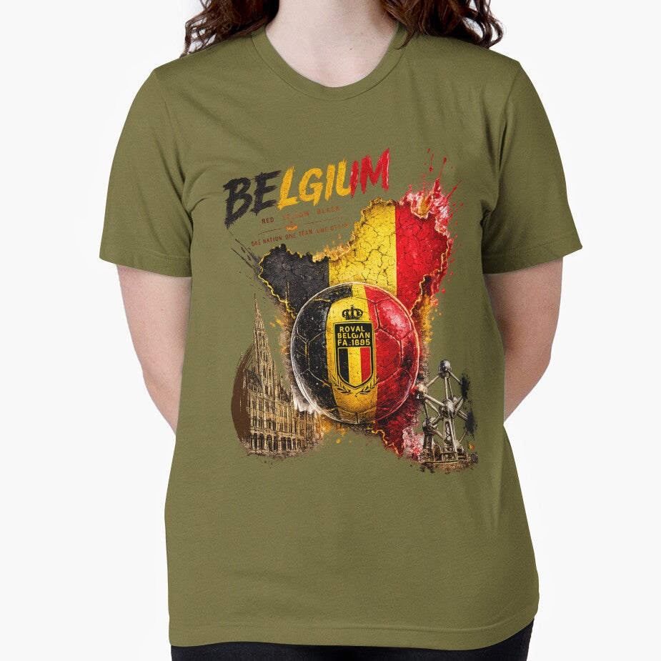 Belgium Football Map Art | Belgian Soccer Fan Graphic | Red Devils Inspired Sports Design by TheWorldGameStudio