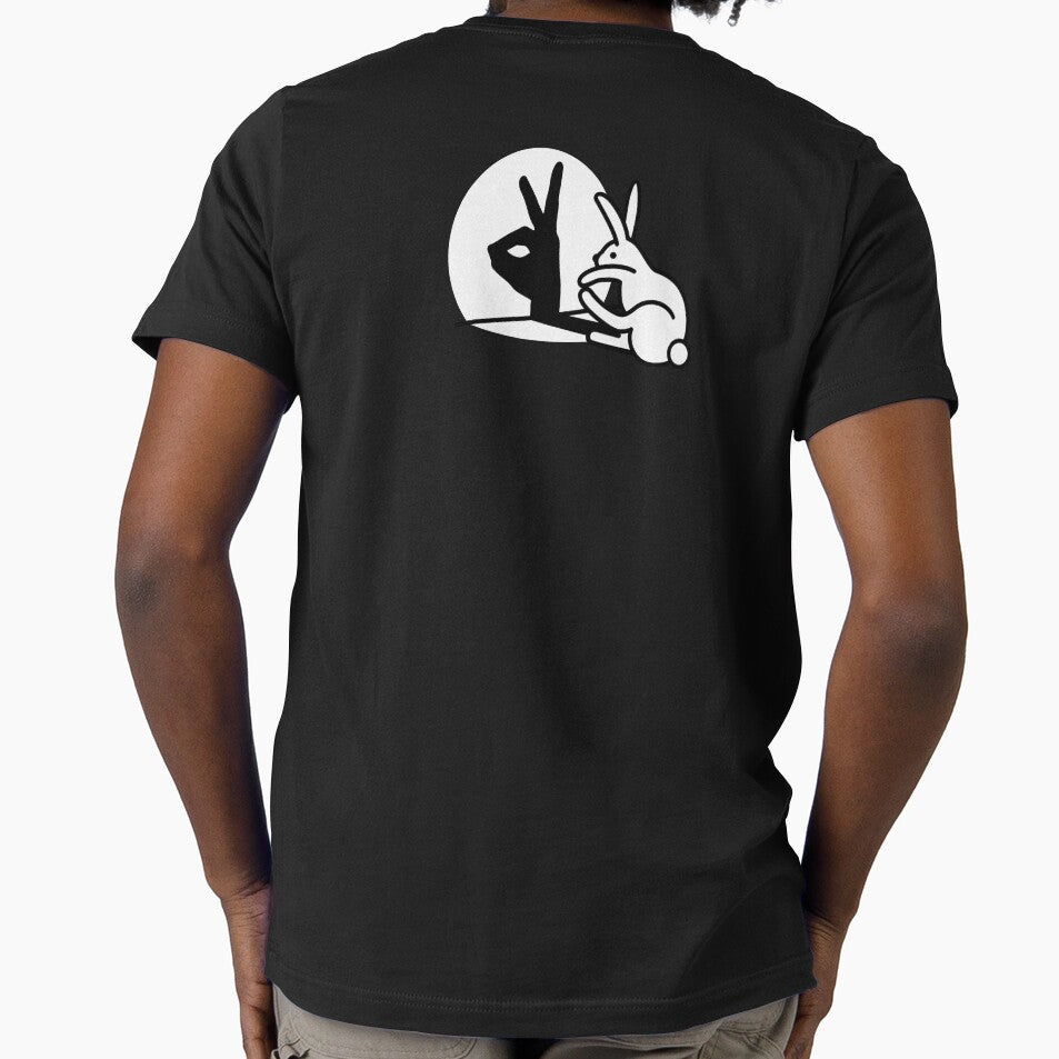 Funny Rabbit hand shadow puppets humor pop art by LaundryFactory