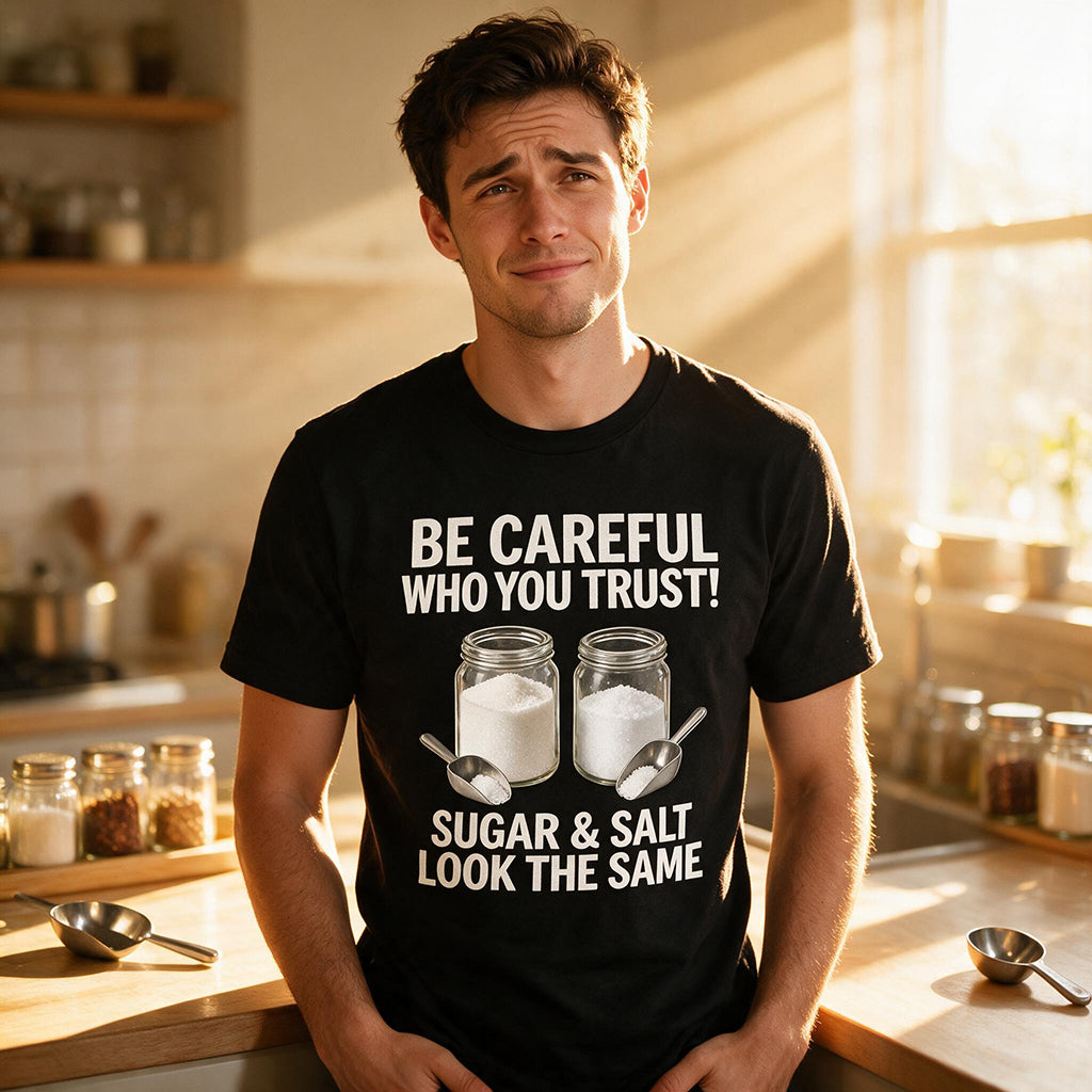 Be Careful Who You Trust Sugar And Salt Look The Same Men's T Shirt