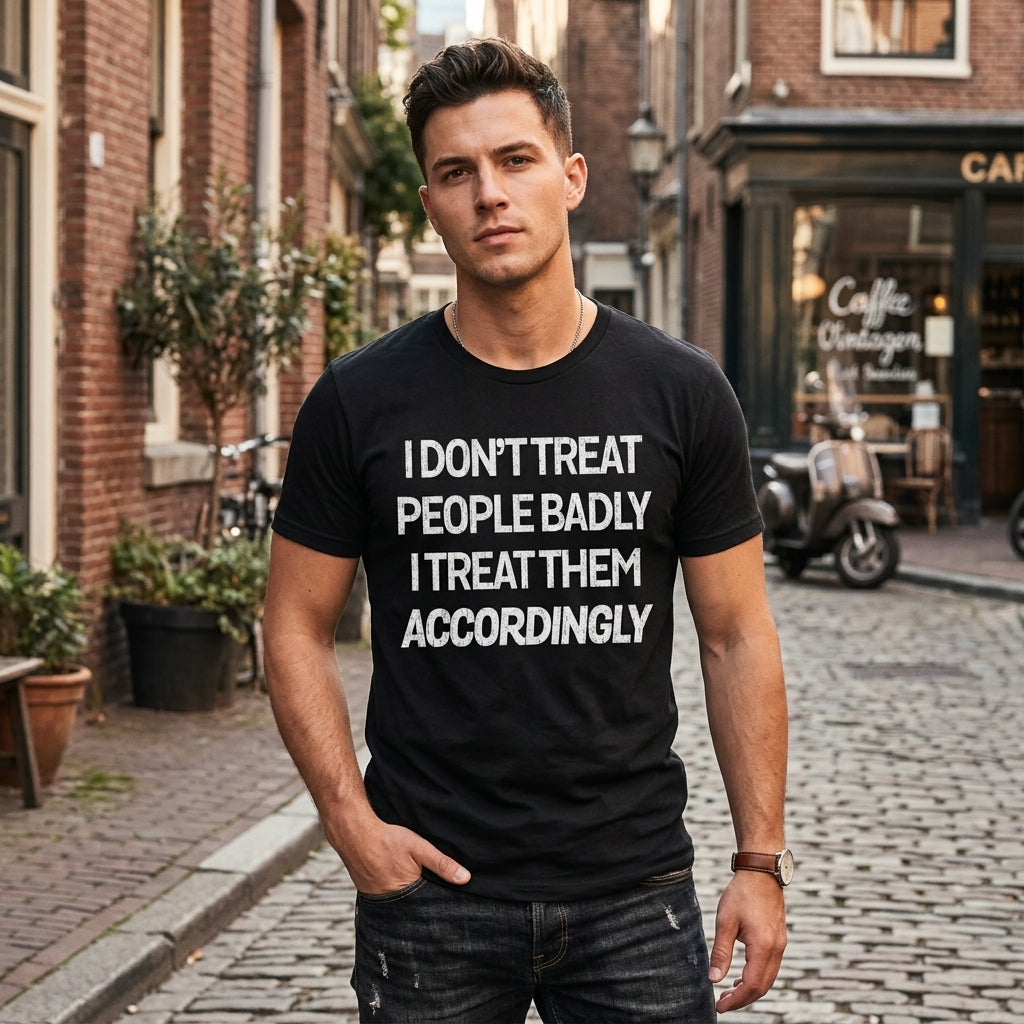 I Dont Treat People Badly I Treat Them Accordingly Men's T Shirt