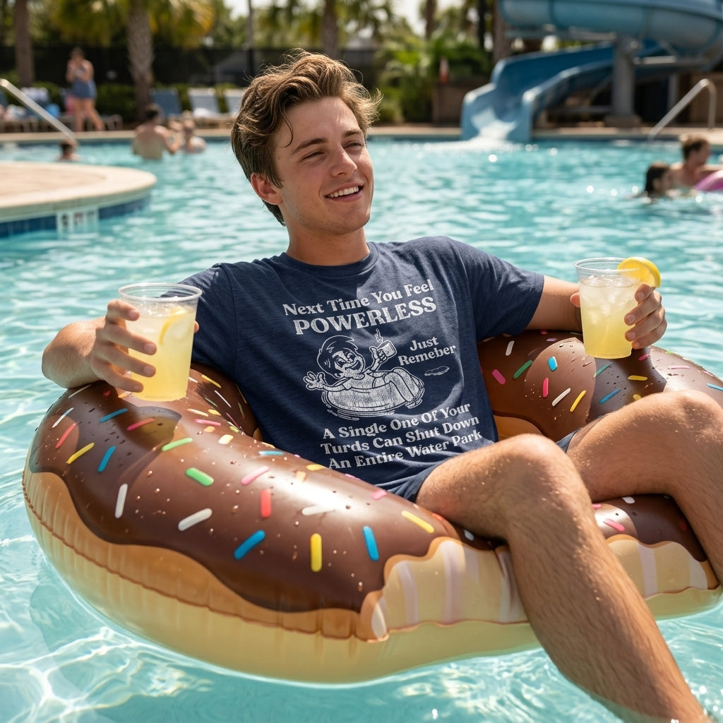 Next Time You Feel Powerless Just Remember A Single One Of Your Turds Can Shut Down An Entire Water Park Men's T Shirt
