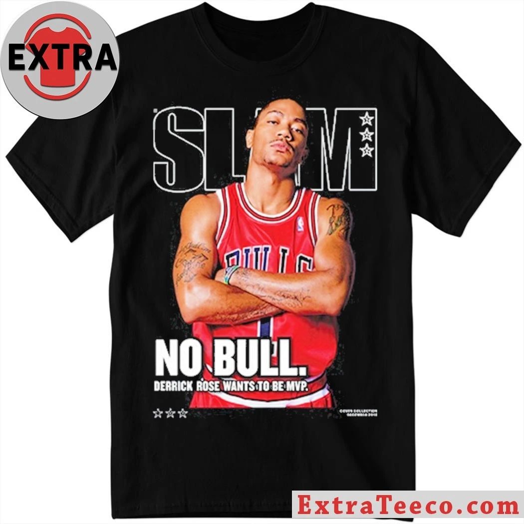 Original Poster cover of SLAM No Bull. Derrick Rose Wants to Be MVP. T-Shirt