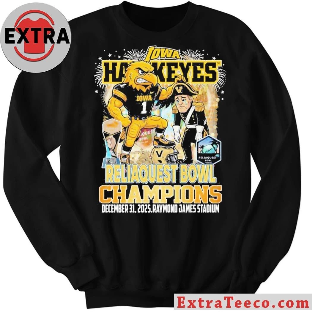 Original This t-shirt commemorates the Iowa Hawkeyes’ victory at the ReliaQuest Bowl on December 31, 2025, at Raymond James Stadium