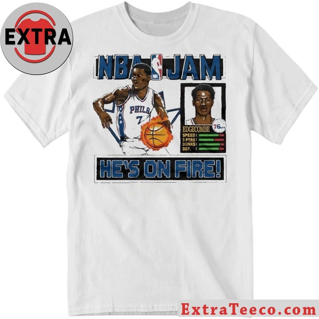 V.J. Edgecombe, guard for the Philadelphia 76ers in the NBA He’s On Fire Shirt