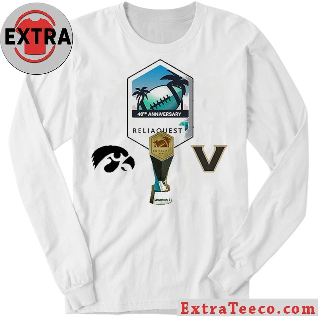 Original ReliaQuest Bowl Vanderbilt Commodores Versus Iowa Hawkeyes Bowl Season College Football 2025 2026 Logo Shirt