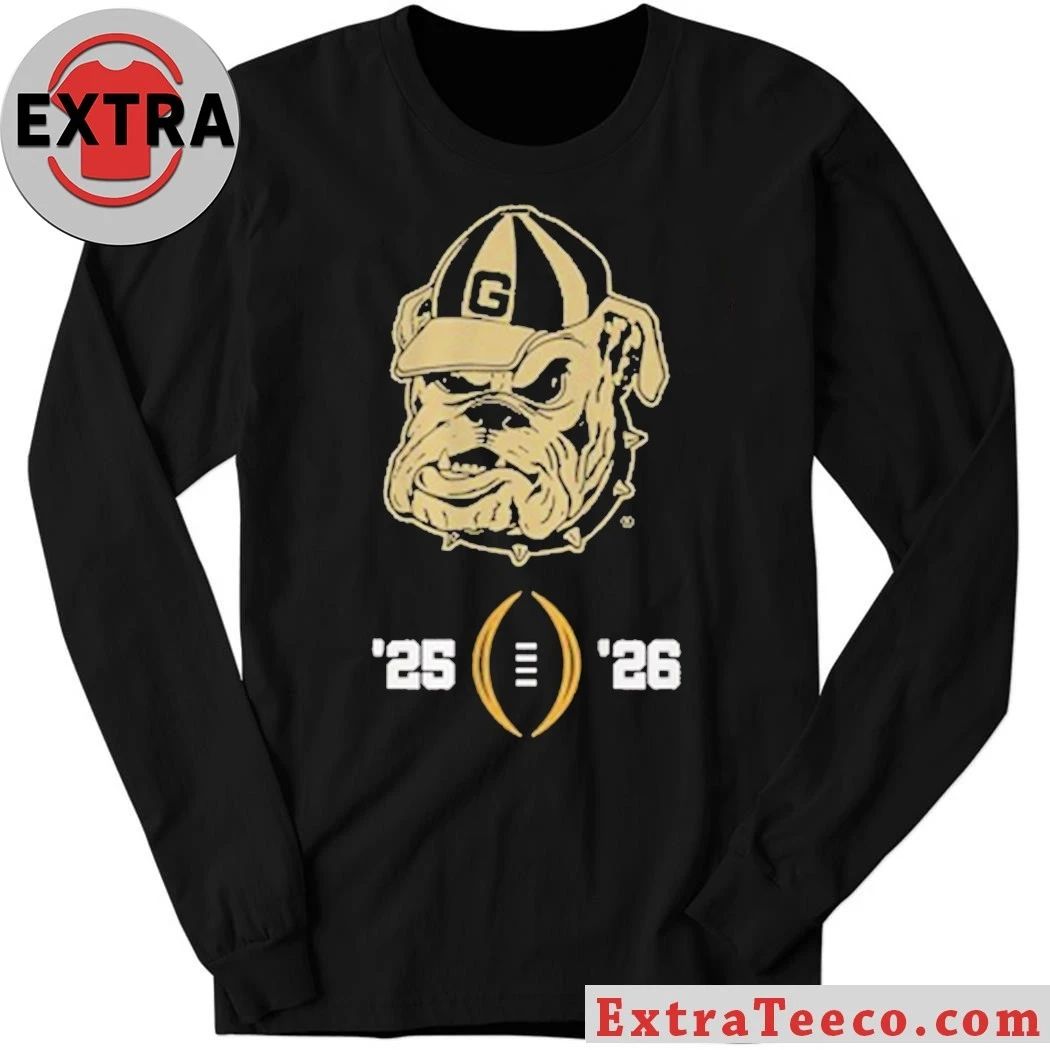 College Football Playoff National Championship Game 2025-26 T-Shirt featuring the Georgia Bulldogs mascot