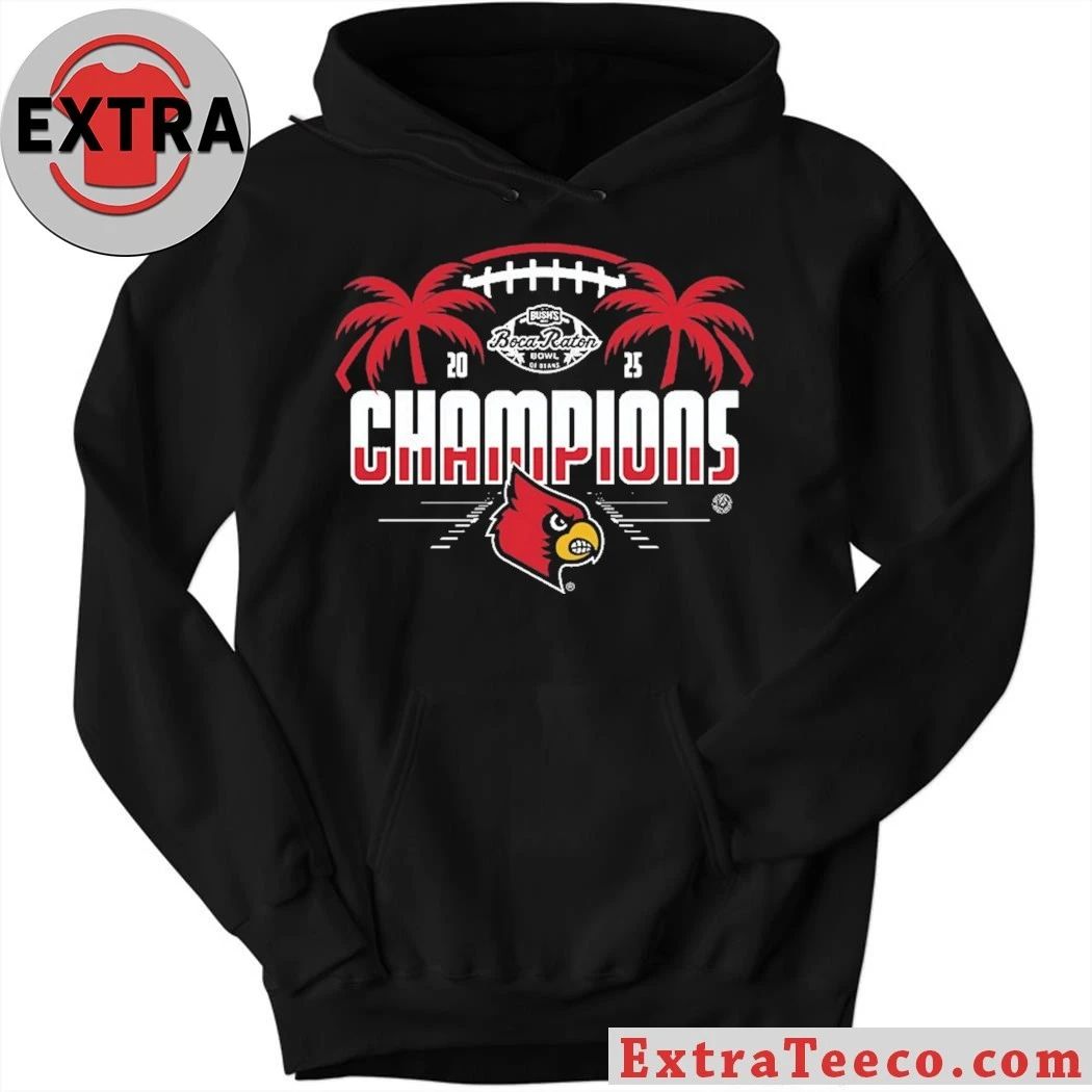 Louisville Cardinals NCAA 2025 Football Bush’s Boca Raton Bowl Of Beans Champions Logo Shirt