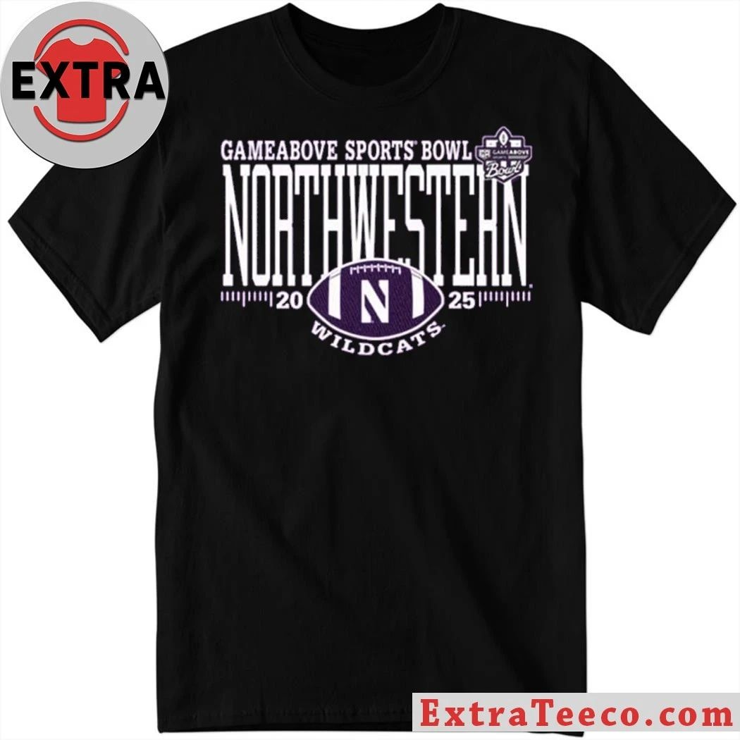 Original Northwestern Wildcats Football Collection Champions Purple 2025 GameAbove Sports Logo T-Shirt