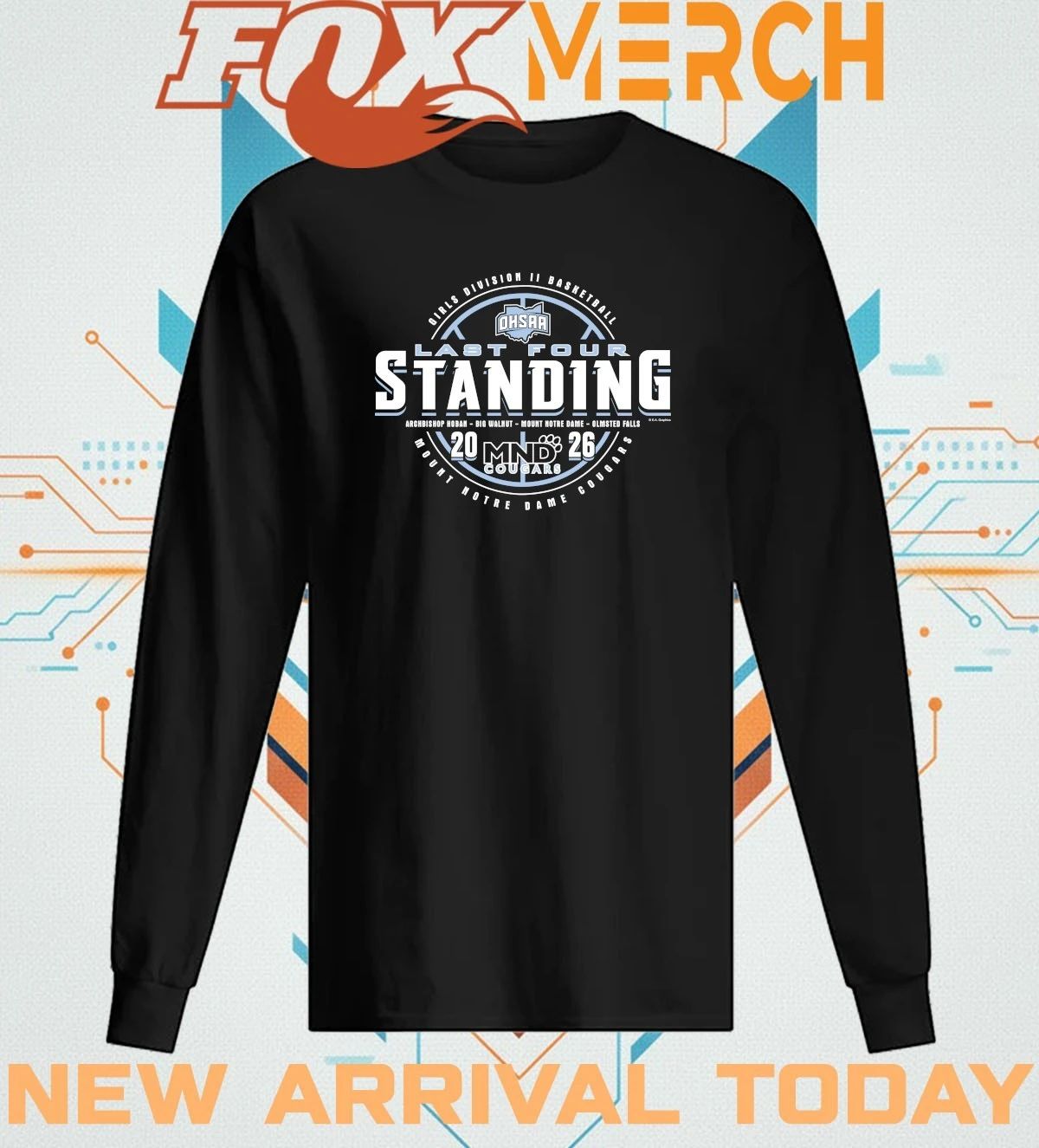 Mount Notre Dame Cougars 2026 OHSAA Girls Basketball D2 Last Four Standing t-shirt