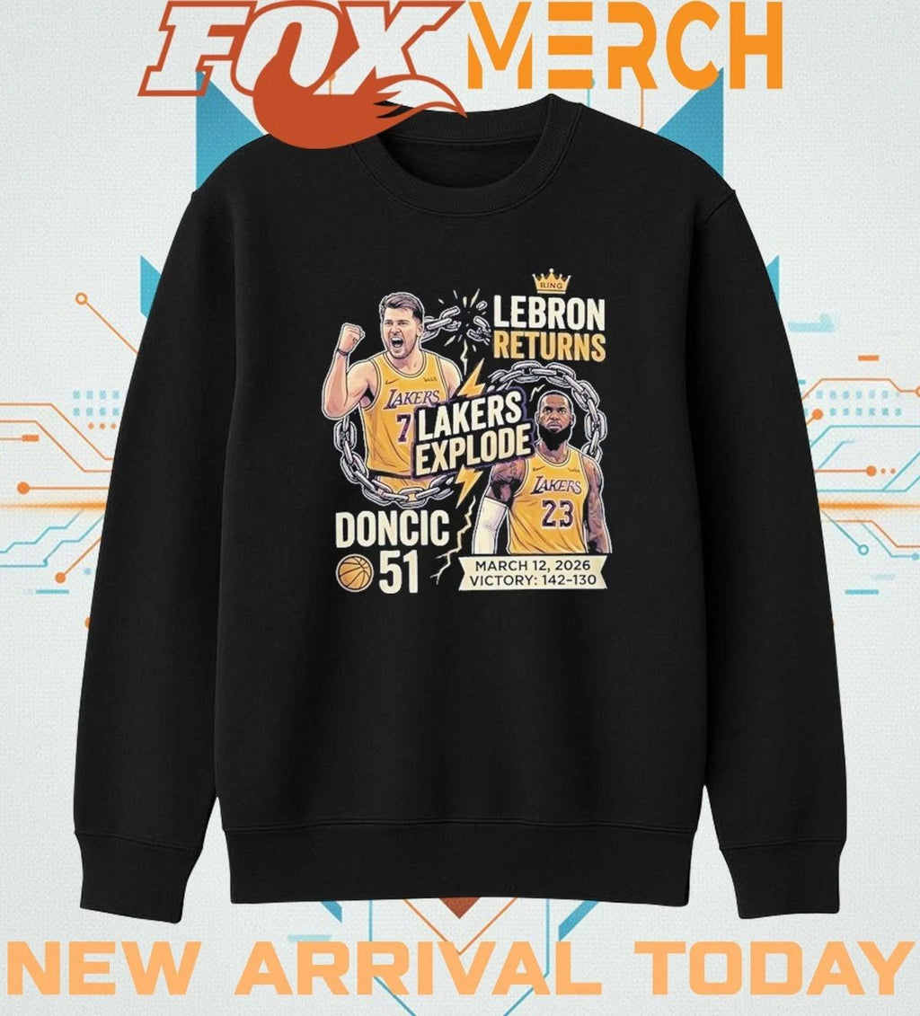 Luka Doncic drops 51 as Lakers explode in LeBron’s return t-shirt