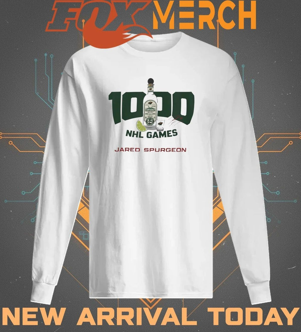 Jared Spurgeon 1000 nhl games t-shirt