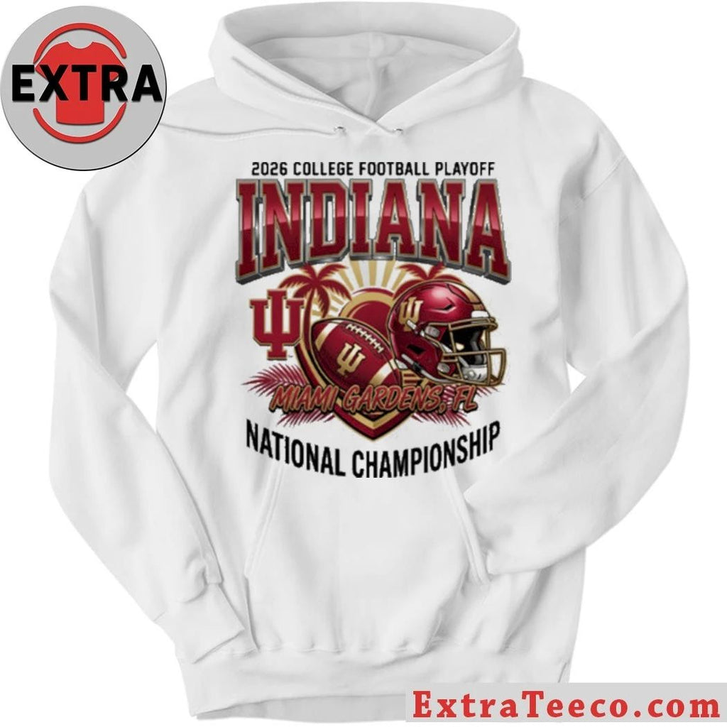 Indiana 2026 College Football Playoff Miami Gardens Fl National Championship Helmet And Logo T-Shirt