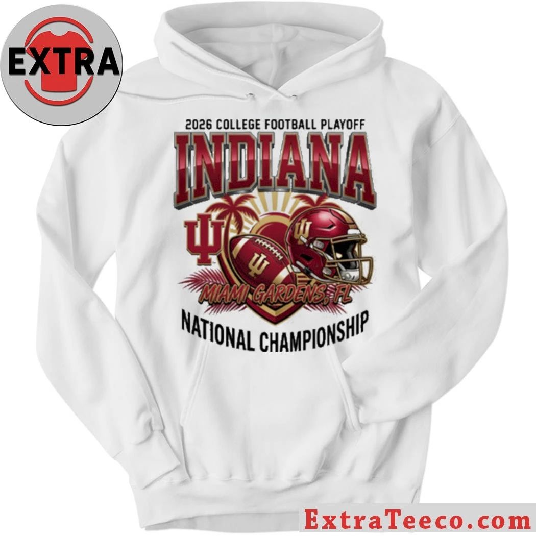 Indiana 2026 College Football Playoff Miami Gardens Fl National Championship Helmet And Logo T-Shirt