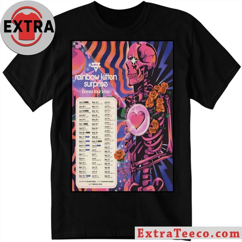 Original Poster Rainbow Kitten Surprise Tour Bones 2026 Shirt