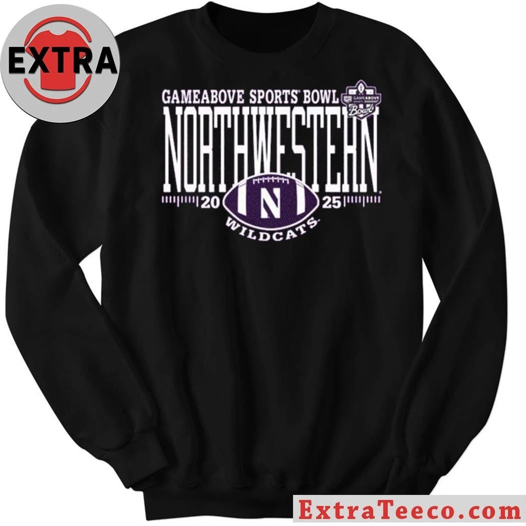Original Northwestern Wildcats Football Collection Champions Purple 2025 GameAbove Sports Logo T-Shirt
