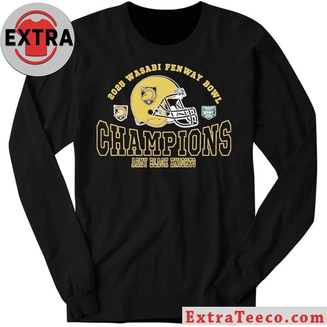 Original Champions 2025 Fenway Bowl Army Black Knights Football The Champions 2025 Wasabi Fenway Bowl Helmet And Logo T-Shirt