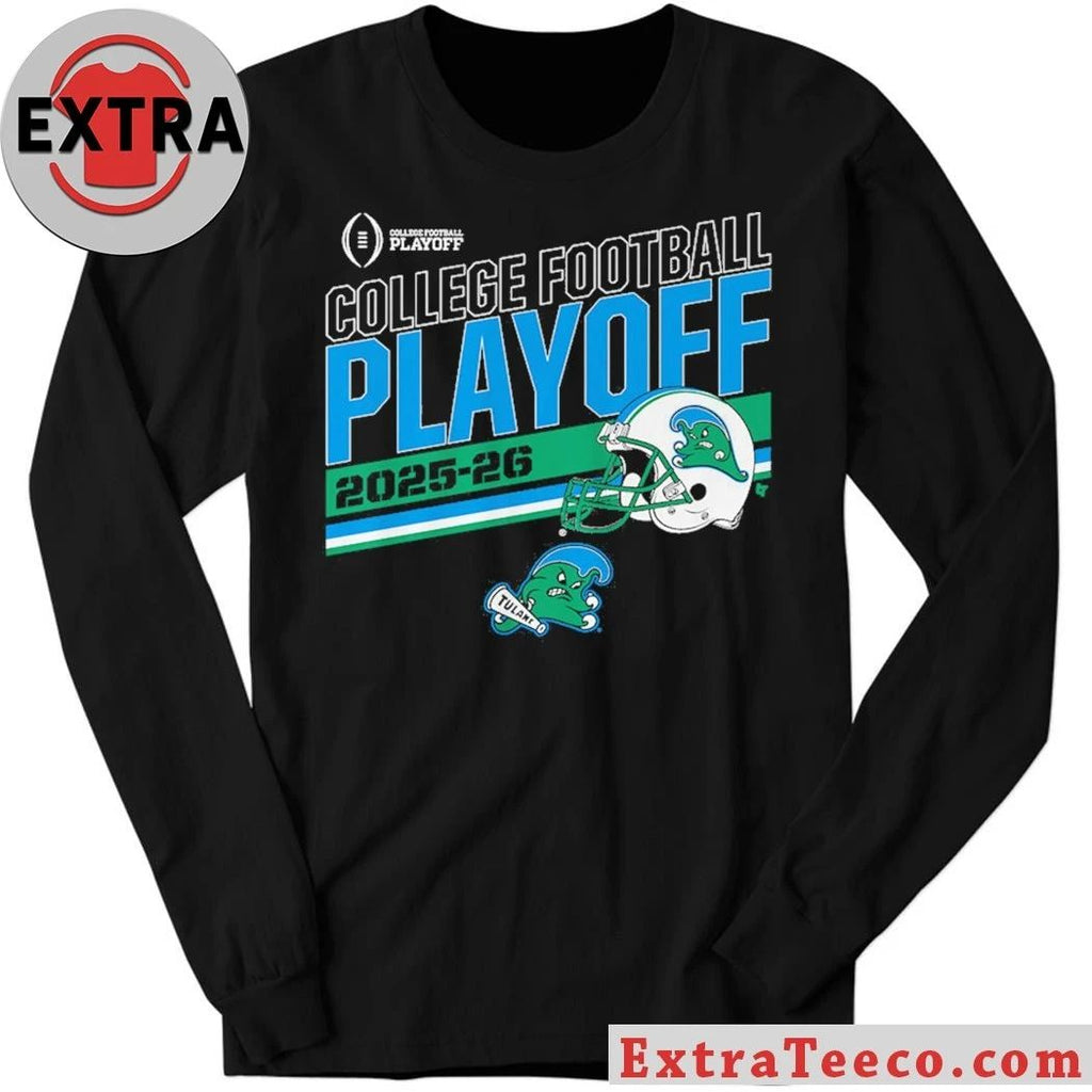 Tulane Football 2025 CFP Stripe Play-PPff Helmet Shirt
