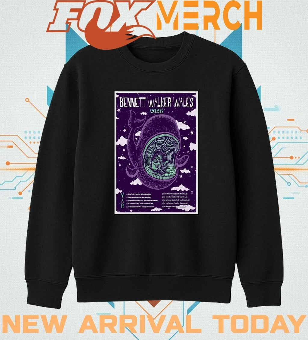 Bennett Walker Wales March 2026 Tour poster t-shirt