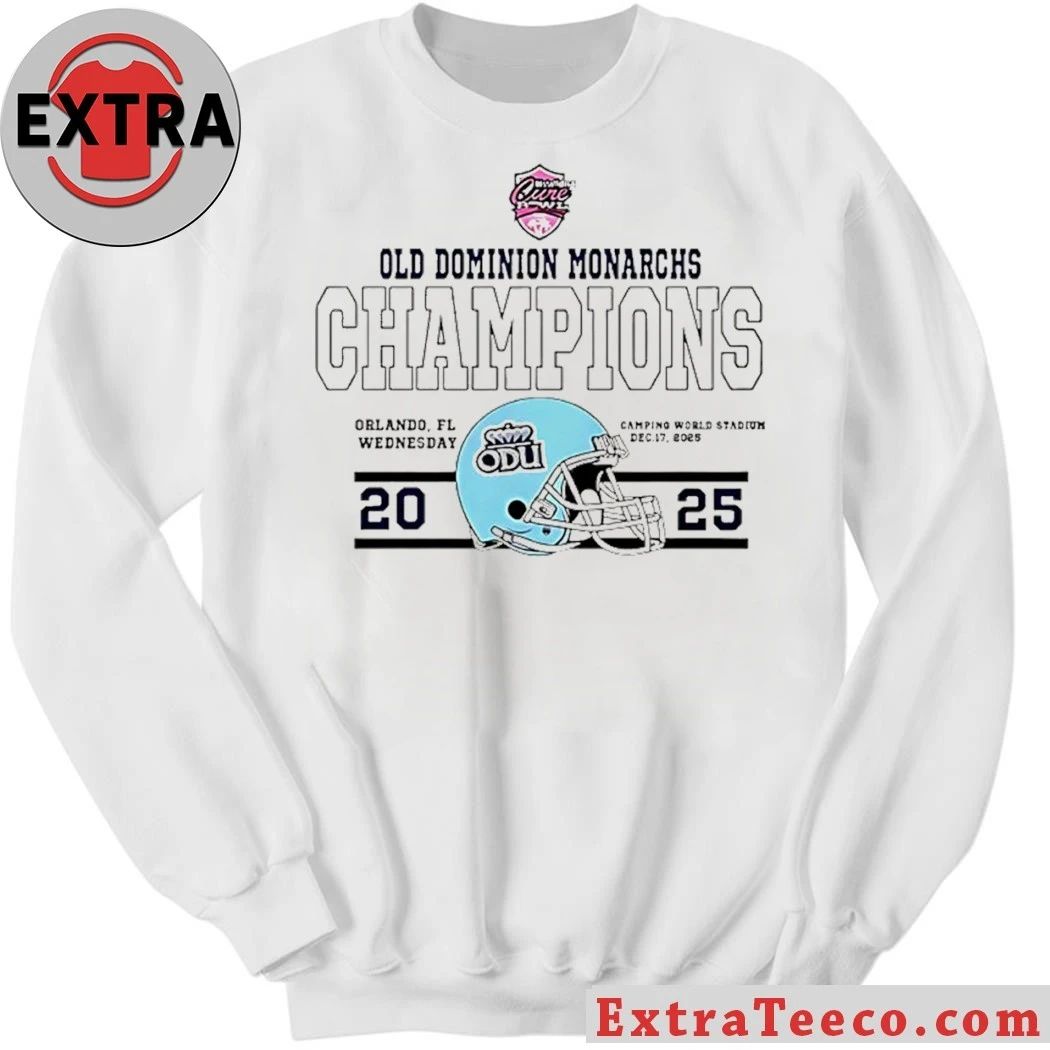 Celebrating the Cure Bowl championship victory of the Old Dominion Monarchs Orlando, FL Camping World Stadium Wednesday, December 17, 2025 Shirt