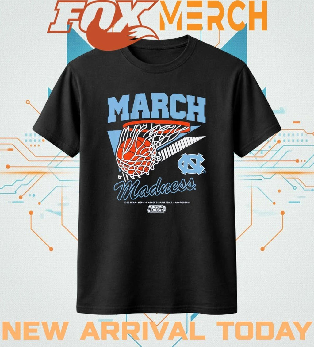 UNC Tar Heels MBB & WBB 2026 March Madness Retro Swish t-shirt