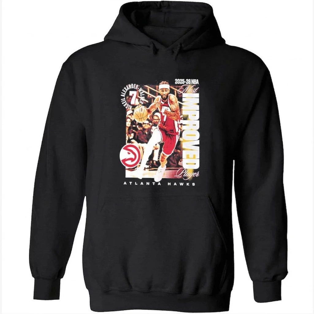 Atlanta Hawks Nickeil Alexander-Walker Black 2025-26 NBA Most Improved Player Legacy T-Shirt