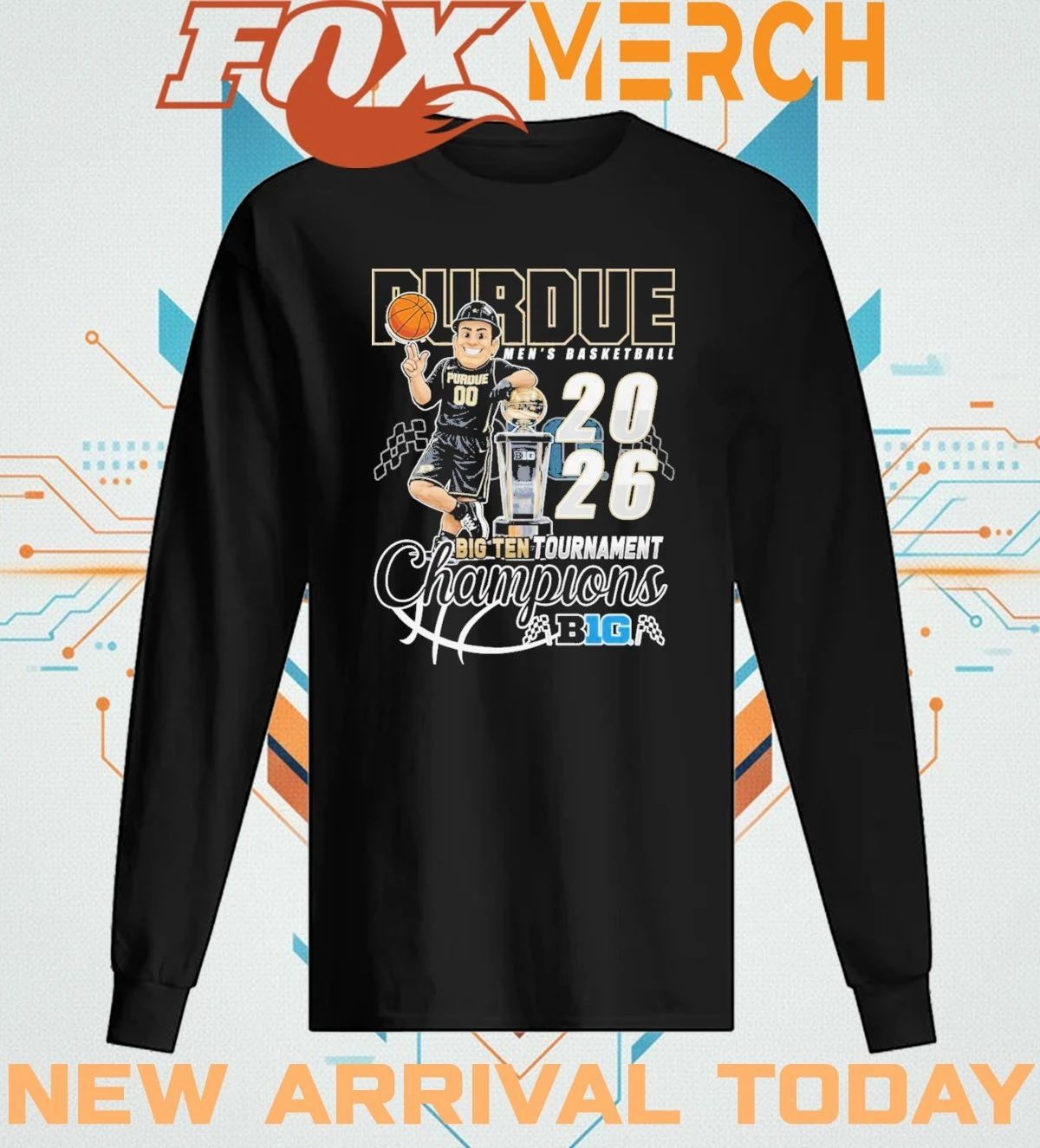 Purdue Boilermakers Men’s Basketball 2026 Big Ten Tournament Champions signatures mascot t-shirt