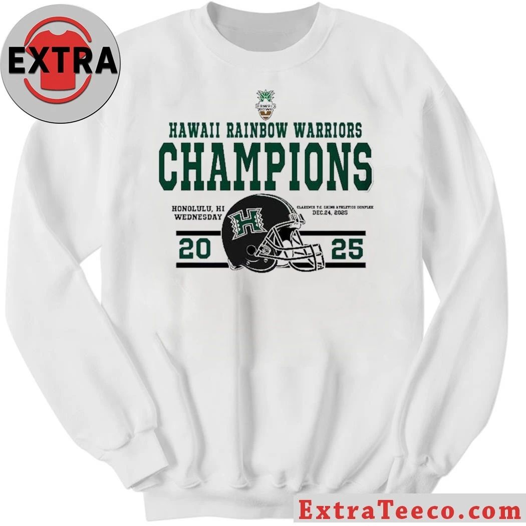 Hawaii Rainbow Warriors football team wins the 2025 Hawaii Bowl championship 35-31 on December 24, 2025, in Honolulu, Hawaii Helmet Shirt