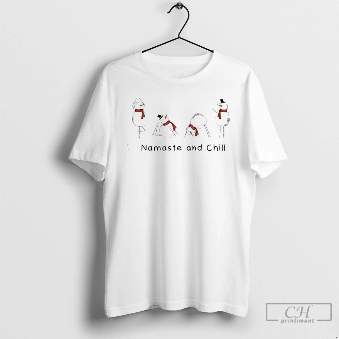 Premium Snowman Namaste And Chill Christmas T Shirts