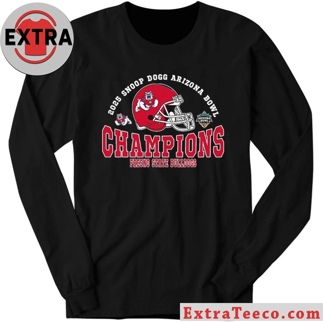 Original Champions 2025 Arizona Bowl Fresno State Bulldogs Football Champions 2025 Snoop Dogg Arizona Bowl presented by Gin And Juice Helmet And Logo T-Shirt
