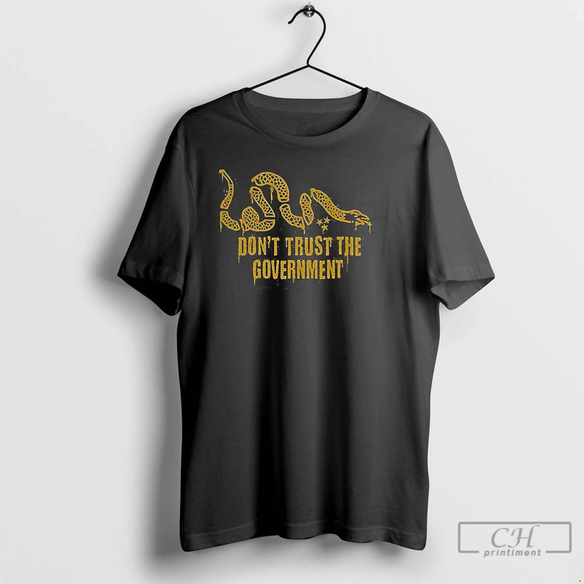 Premium Dont Trust The Government Snake Satirical Graphic T Shirts