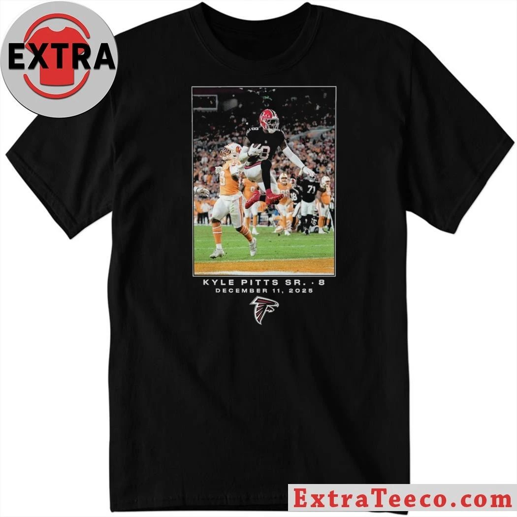 Kyle Pitts Sr., tight end for the Atlanta Falcons, celebrates one of Pitts’ three touchdown catches in the Week 15 game on December 11, 2025, a 29-28 victory Shirt