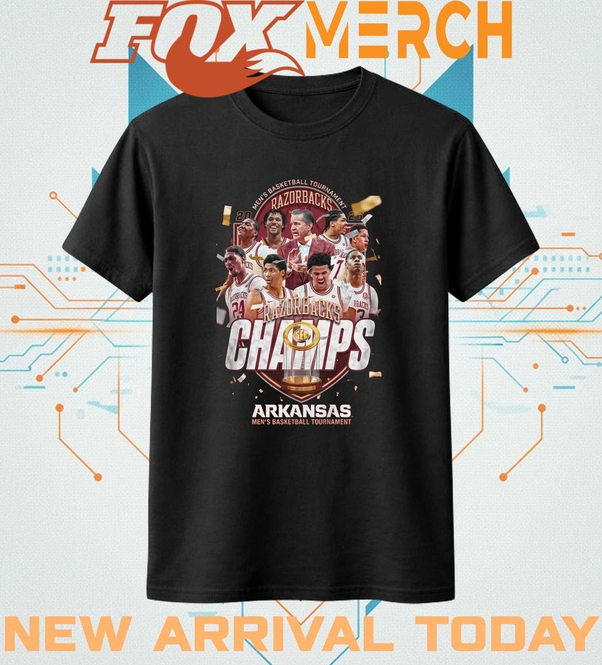 Arizona Razorbacks 2026 Men’s Basketball Tournament Champs shirt