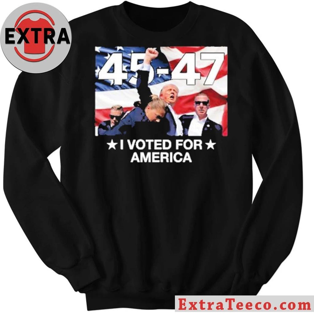 Original Trump 45 – 47 I Voted For America Flag Shirt