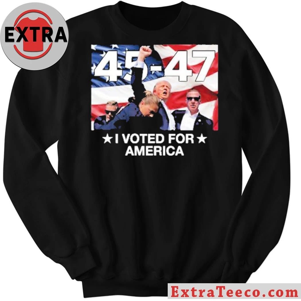 Original Trump 45 – 47 I Voted For America Flag Shirt
