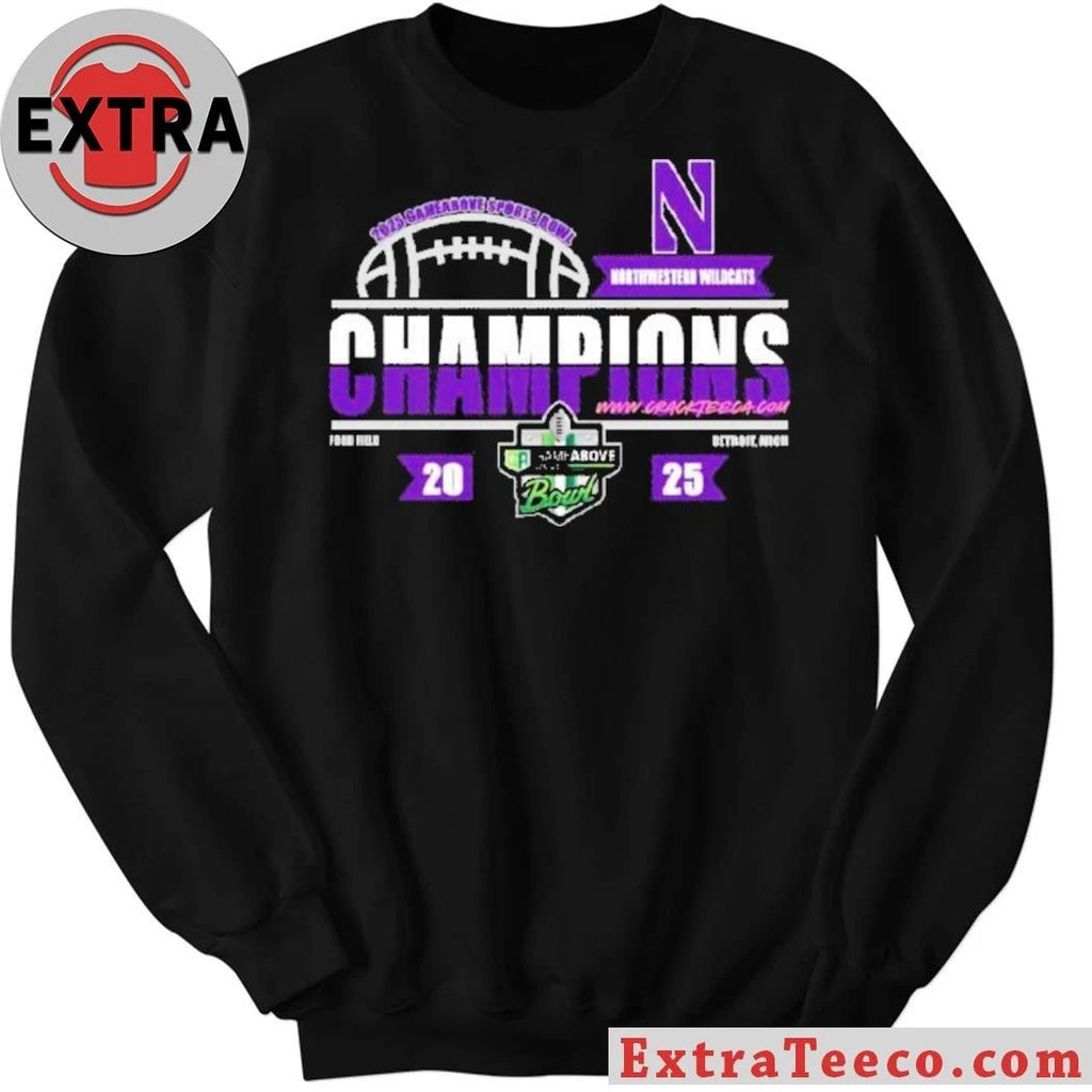 Northwestern Football 2025 Gameabove Sports Bowl Champions Logo T-Shirt