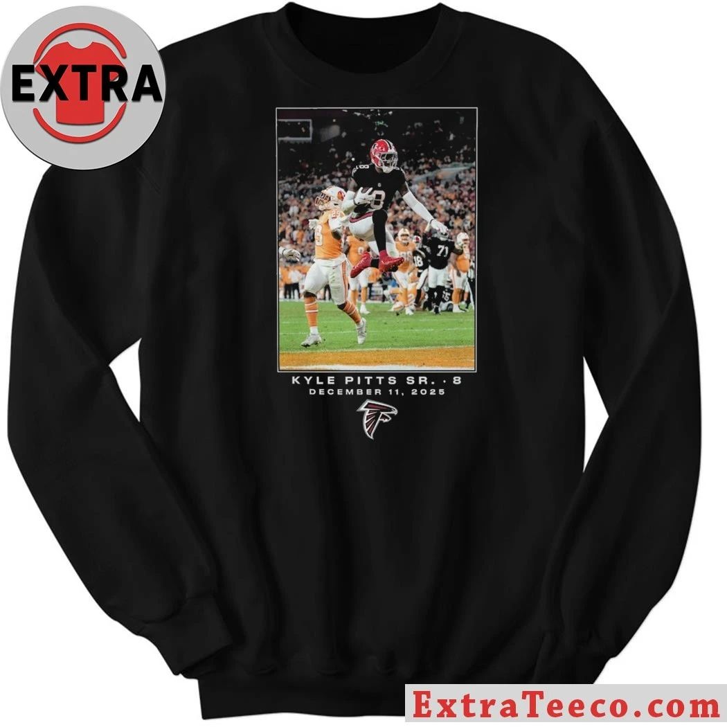 Kyle Pitts Sr., tight end for the Atlanta Falcons, celebrates one of Pitts’ three touchdown catches in the Week 15 game on December 11, 2025, a 29-28 victory Shirt