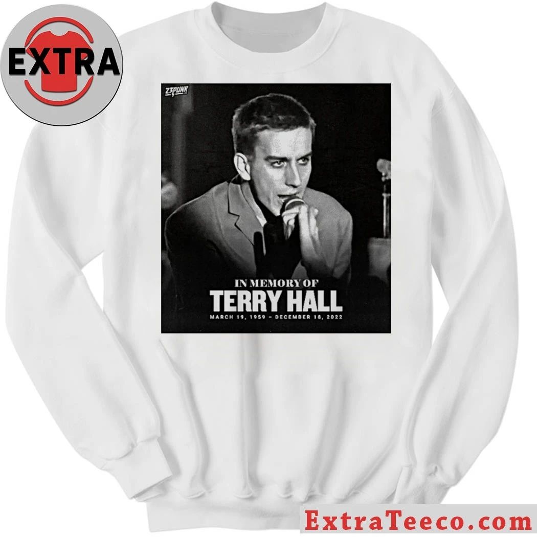 a memorial to Terry Hall, lead singer of the 2-tone ska band The Specials Shirt