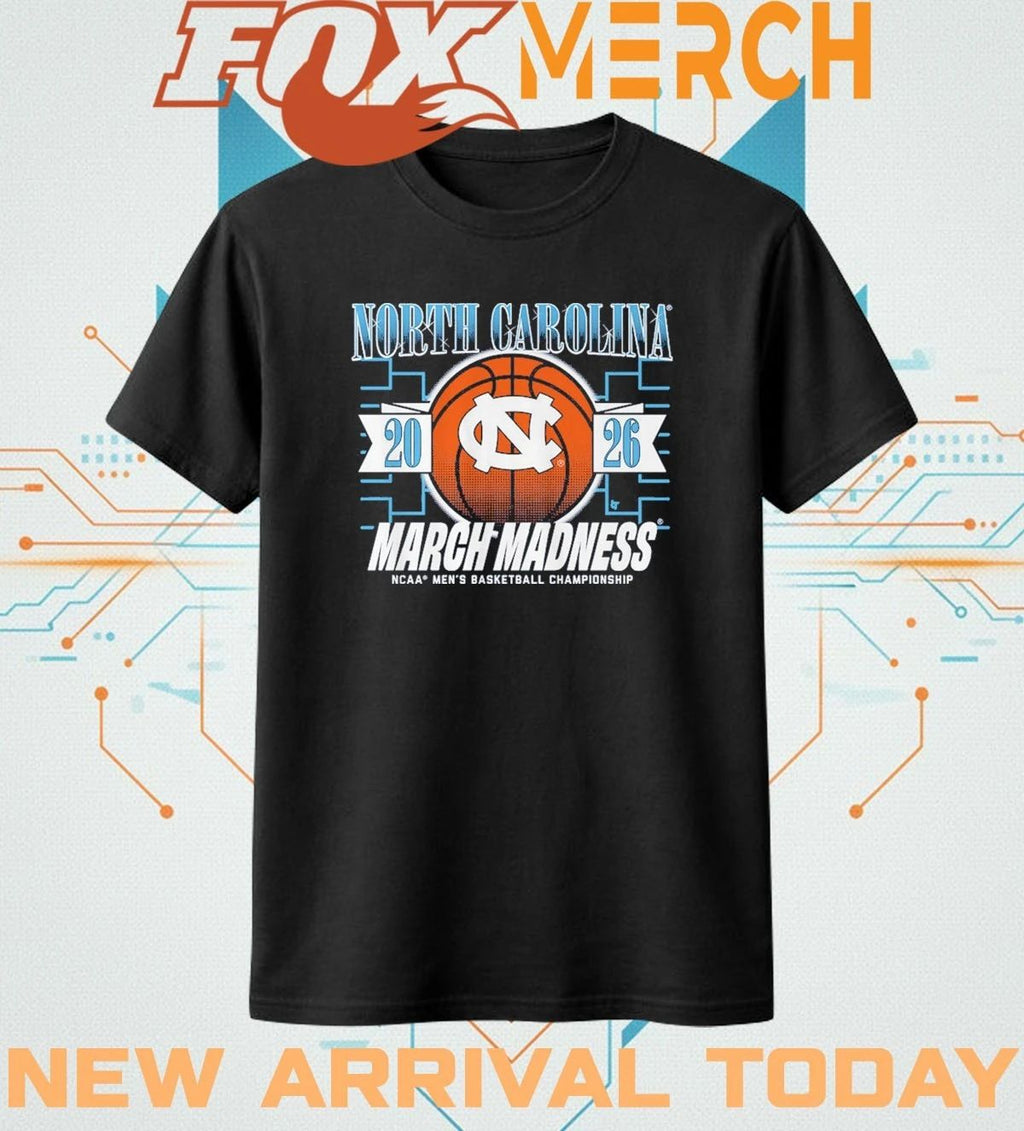 UNC Tar Heels Men’s Basketball 2026 March Madness t-shirt