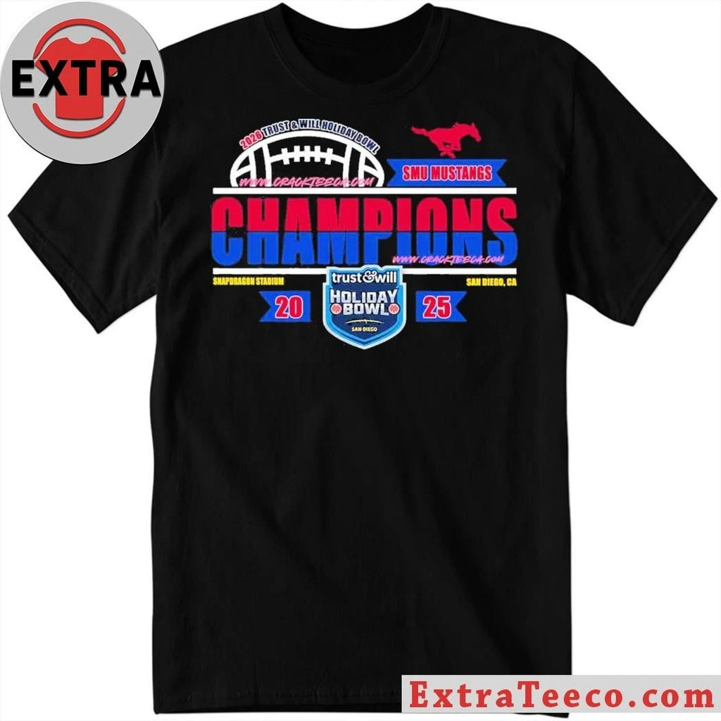 Celebrating the SMU Mustangs’ championship victory at the 2026 Trust & Will Holiday Bowl, Snapdragon Stadium, San Diego, CA Shirt