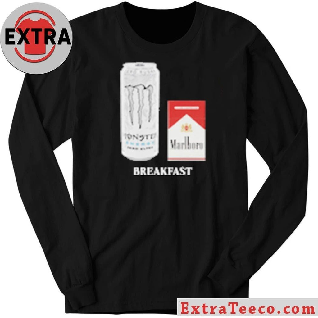 White Monster Marlboro Red Cigarette Breakfast T-Shirt