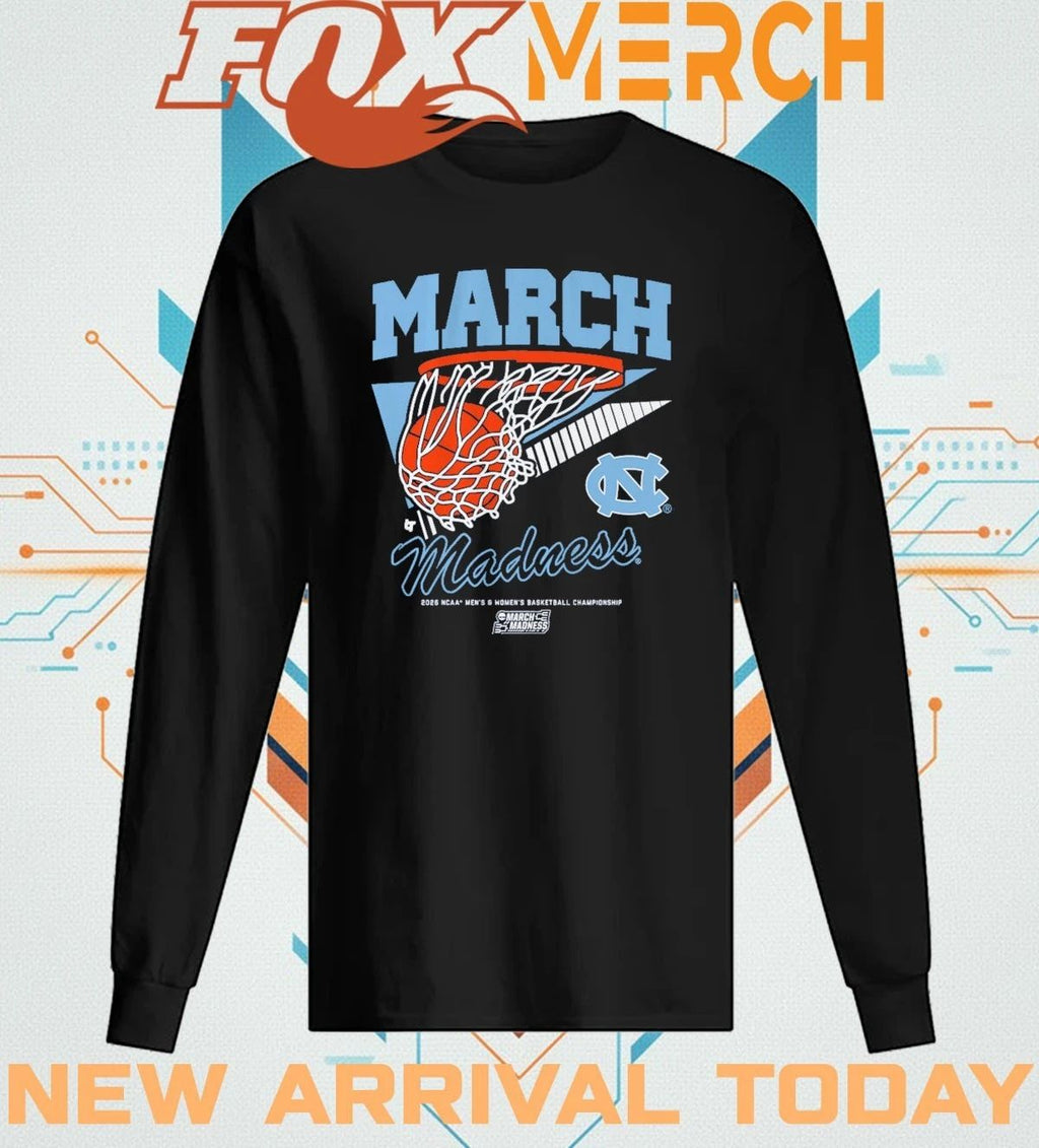 UNC Tar Heels MBB & WBB 2026 March Madness Retro Swish t-shirt