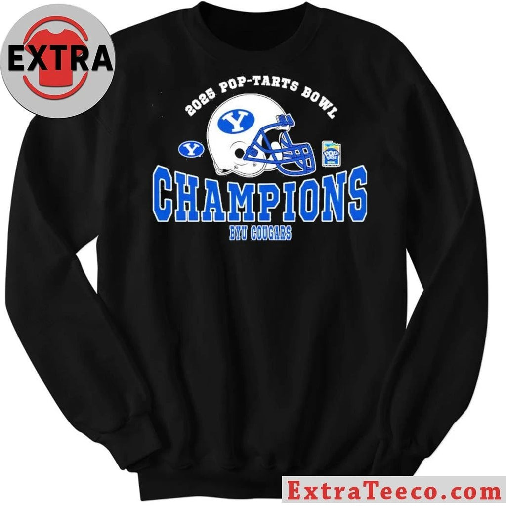 Champions 2025 Pop-Tarts Bowl BYU Cougars Football The Champions 2025 Pop-Tarts Bowl Helmet And Logo T-Shirt