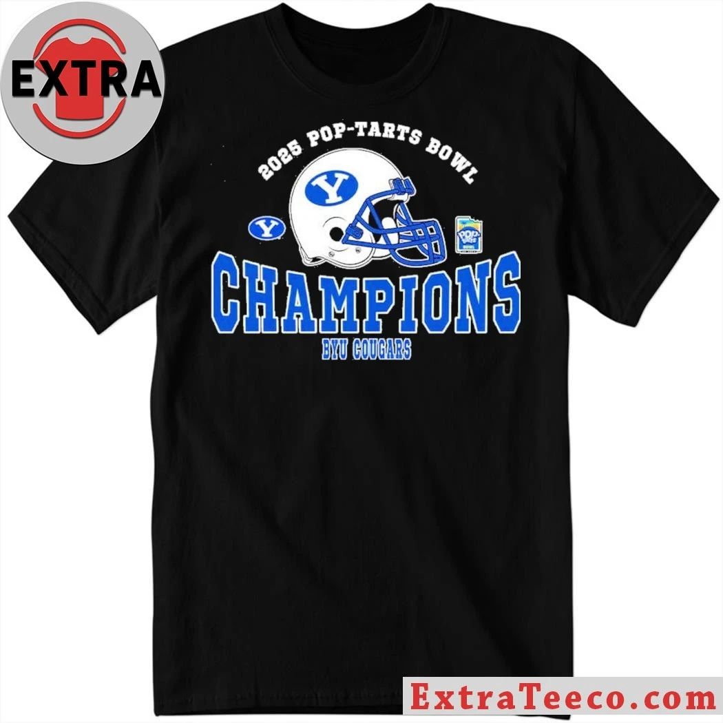 Champions 2025 Pop-Tarts Bowl BYU Cougars Football The Champions 2025 Pop-Tarts Bowl Helmet And Logo T-Shirt