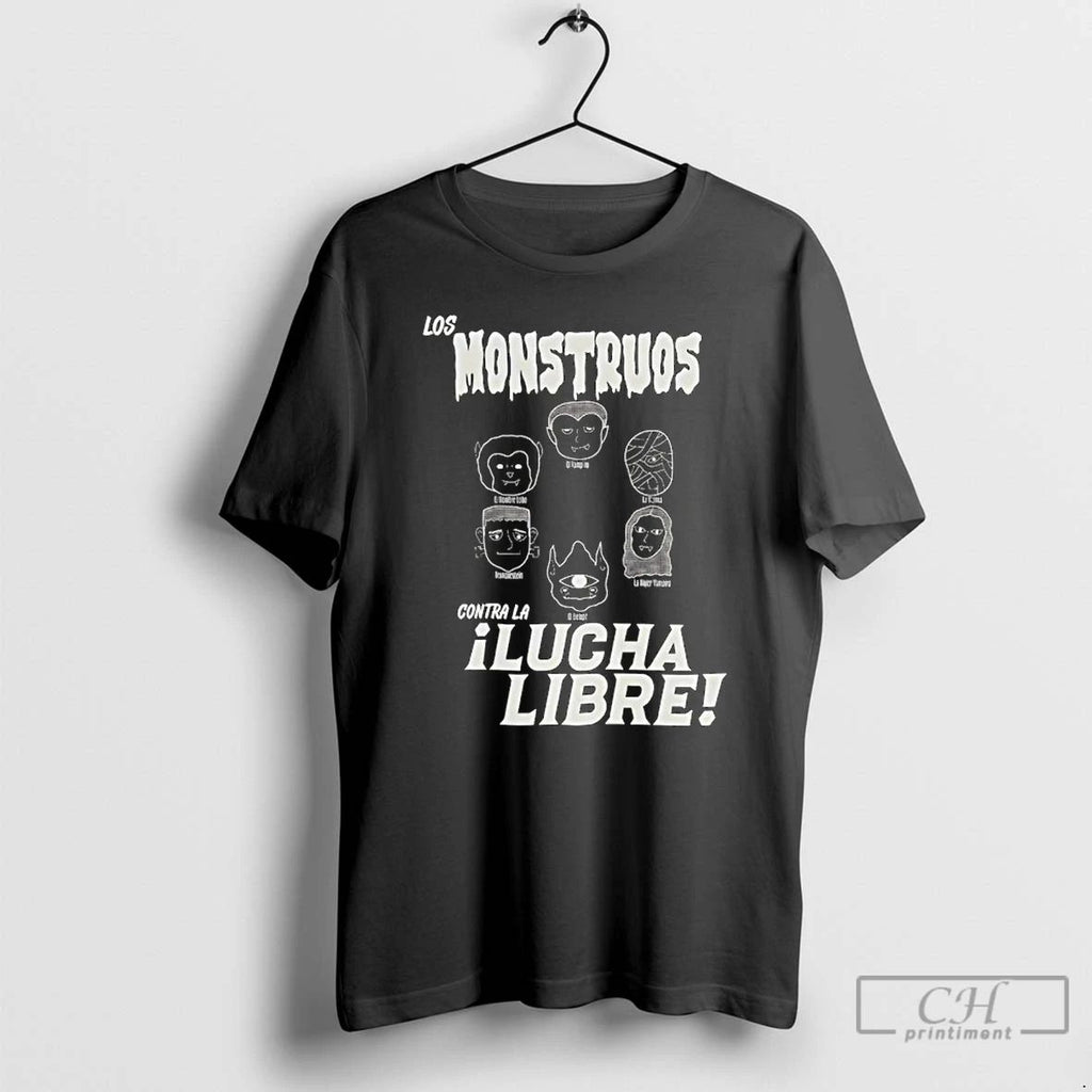 Premium Los Monstruos Contra La Lucha Libre T Shirts