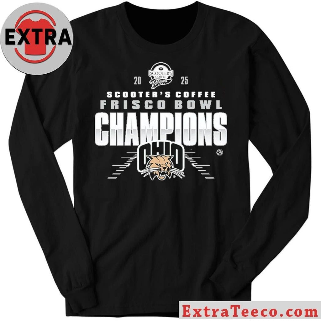 Ohio Bobcats 2025 Scooter’s Coffee Frisco Bowl Champions NCAA Football Logo Shirt
