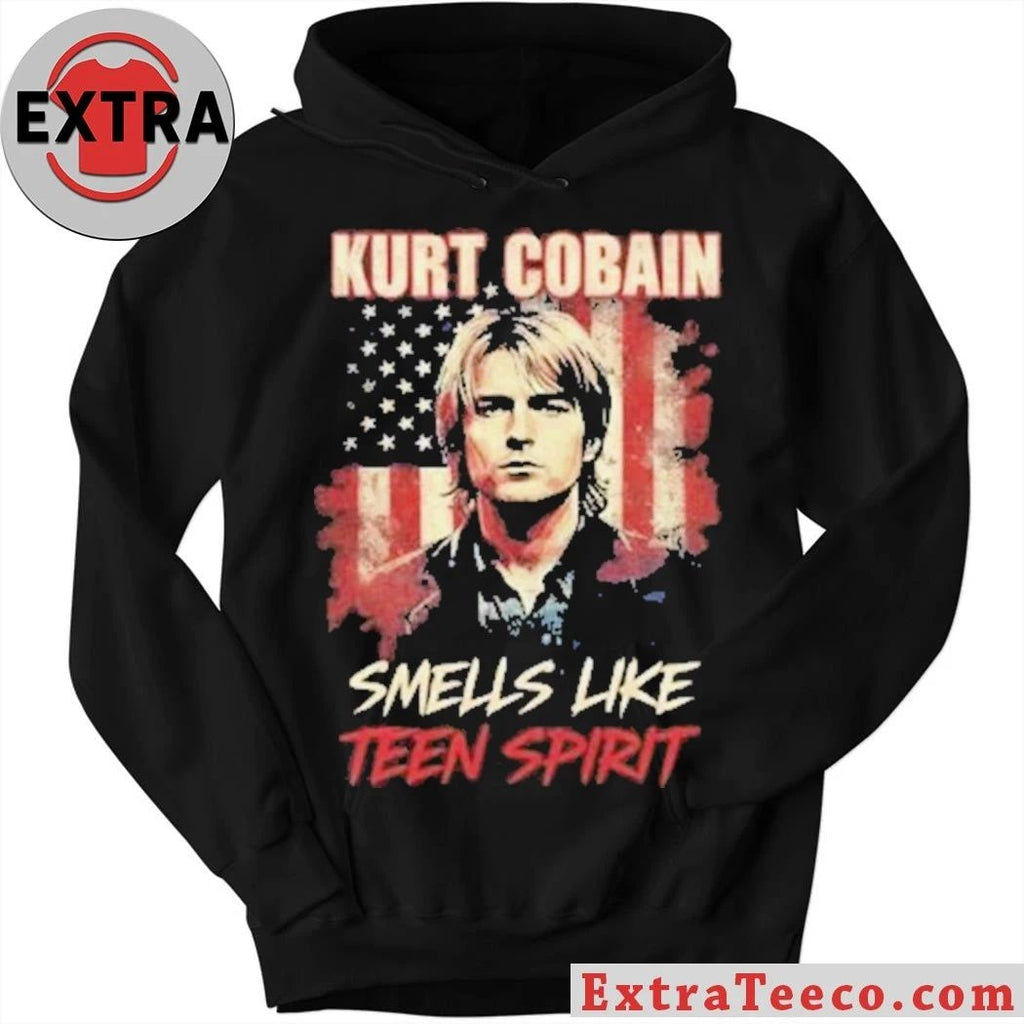 Kurt Cobain Smells Like Teen Spirit American Flag Shirt