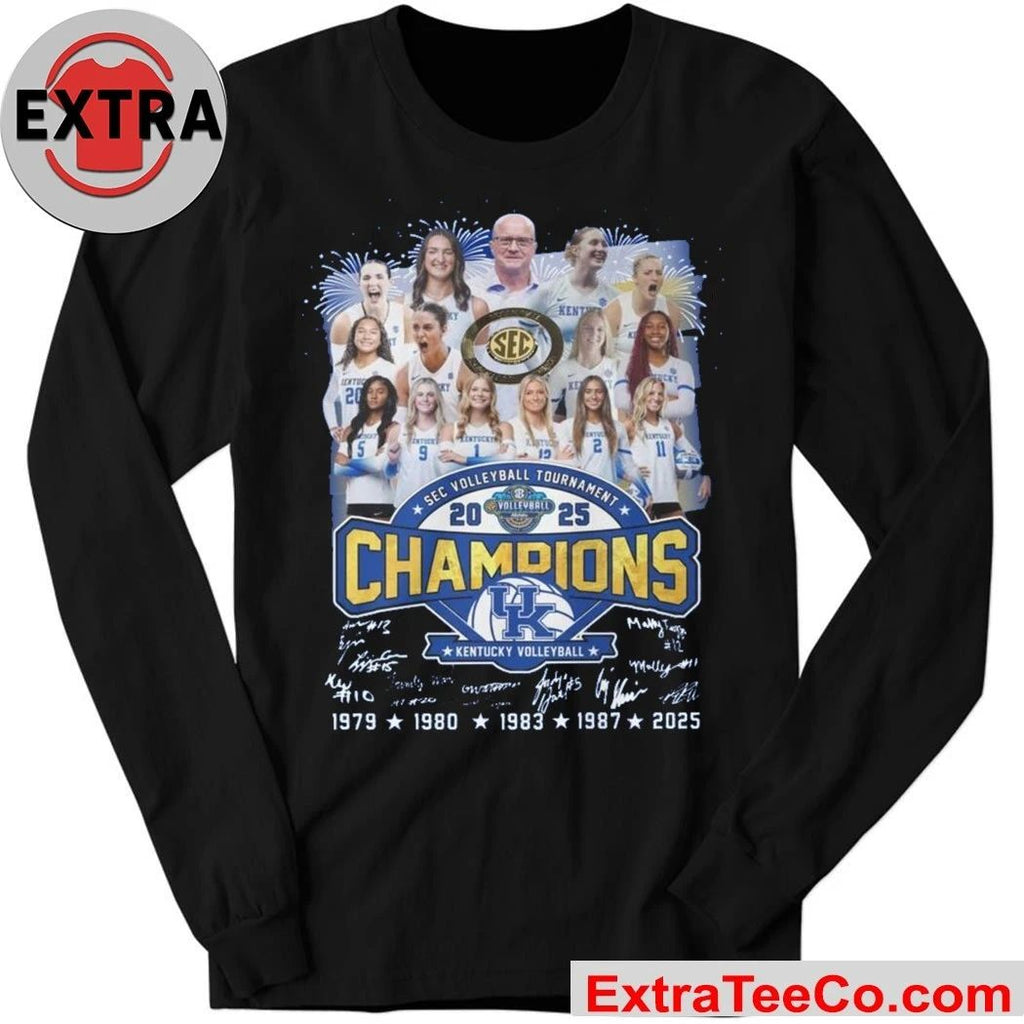 Kentucky Wildcats SEC Volleyball Tournament Champions 2025 Kentucky secured a dramatic 3-2 victory over Texas T-Shirt
