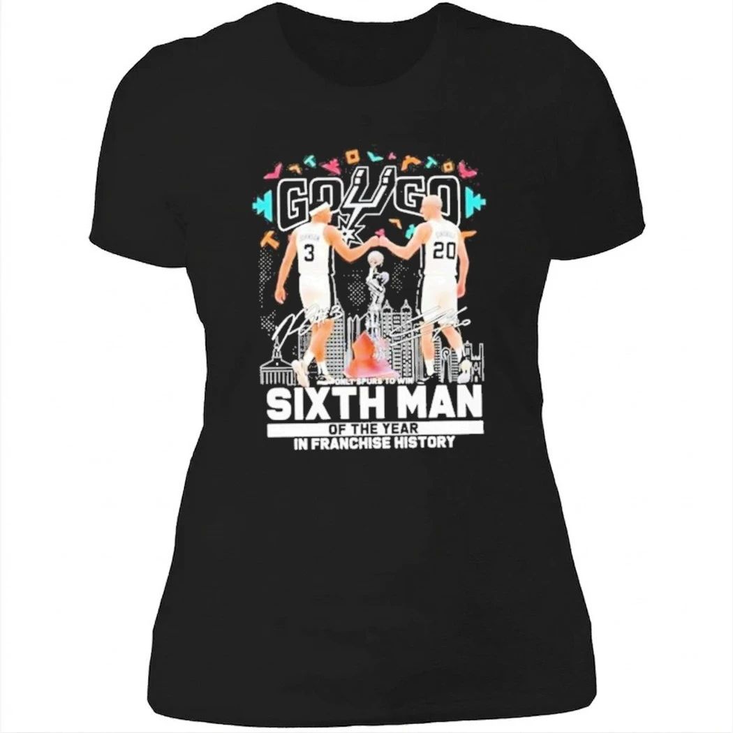 Johnson fist bump Ginobili San Antonio Spurs Sixth Man of the Year NBA T-Shirt
